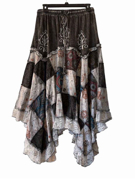 POL Dresses & Skirts - Pol acid wash patchwork maxi skirt
